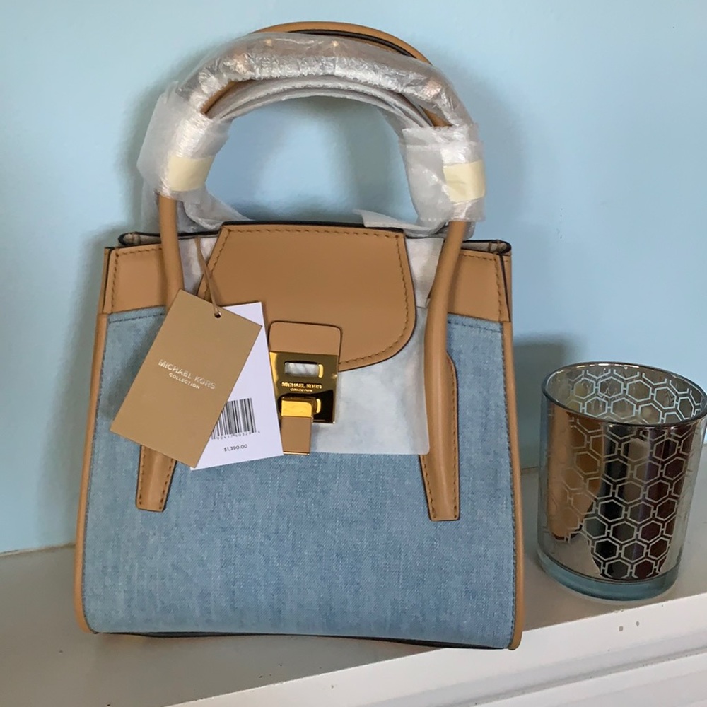 New Michael Kors Bancroft Medium Chambray Satchel